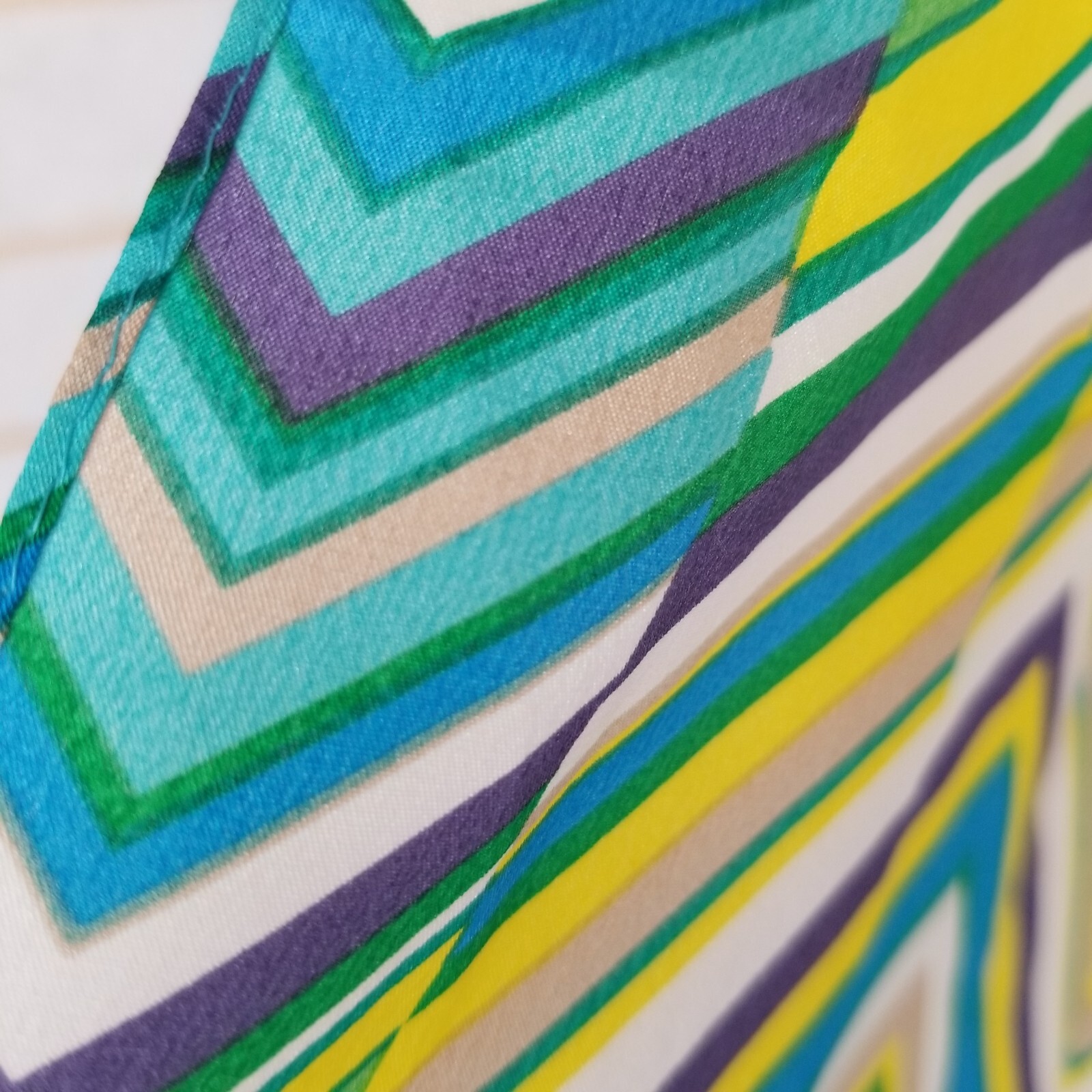 Anne Klein Silk Scarf Rectangular Long Chevron Bl… - image 7