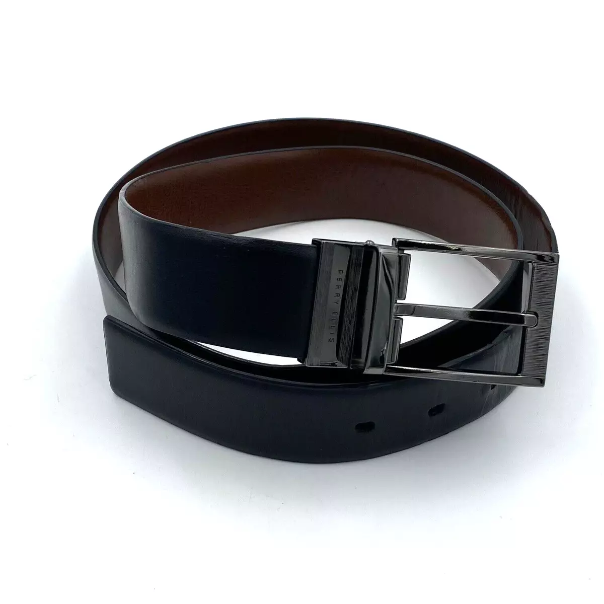 Artificial Leather Black Mens Reversible Belt