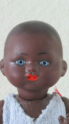 Bamboula Noir Ref: F 26 cm Poupée Ancienne Reproduction Antique Doll