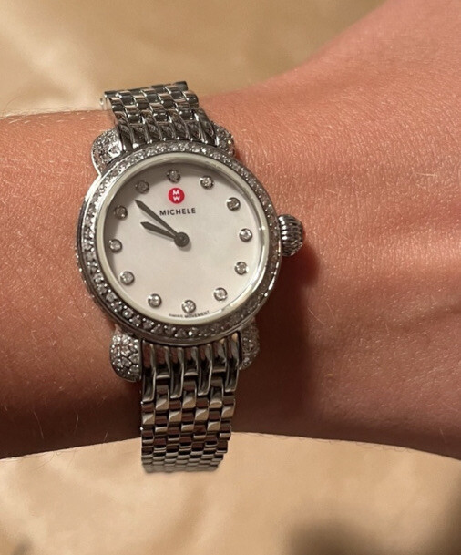 Michele round mother of pearl face with diamond bezel MWW30A000012 Michele Sidney Women main image 2