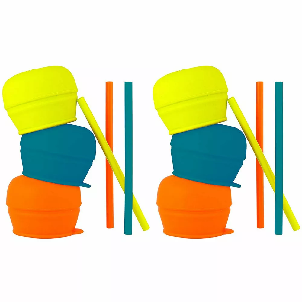 Boon Snug Straw Universal Silicone Sippy Lids 3 Pack Green