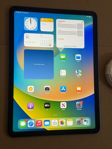 Apple iPad Air 5th Generation A2588 64 GB, Wi-Fi, 10.9 in Blue ios 16.4.1 100%