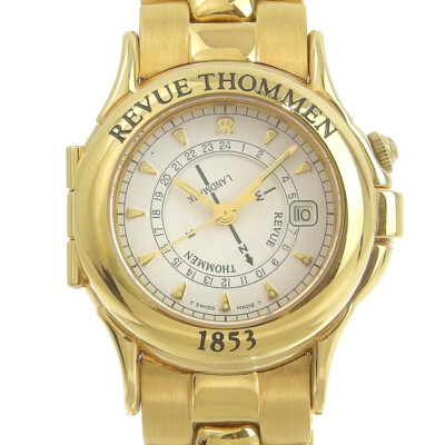 ★Swiss名門REVUE THOMMEN★代表機LANDMARK★ Mint] REVUE THOMMEN Landmark Quartz Battery Watch White Dial