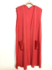EXCLUSIVELY MISOOK Woman 278 Orange signature Knit Long Vest Duster Top Large