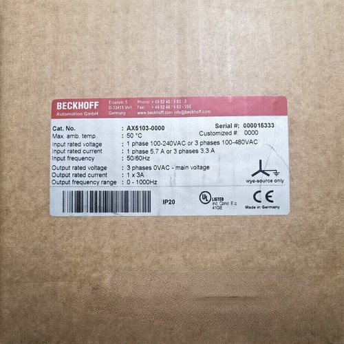 BRAND NEW BECKHOFF AX5103-0000 Driver FREE Shipping AX5103 0000 | eBay