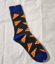 Pizza Socks Crew Novelty Pi Day 3.14 Men Size 10-13 Nerd Crafty Teacher Gift