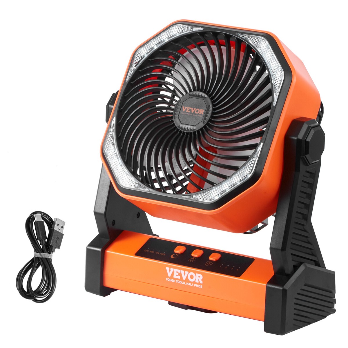 Ventilatore Portatile Pieghevole Ricaricabile – 3 Velocità, Con Supporto Per Telefono, Batteria Integrata, Per Viaggio E Casa