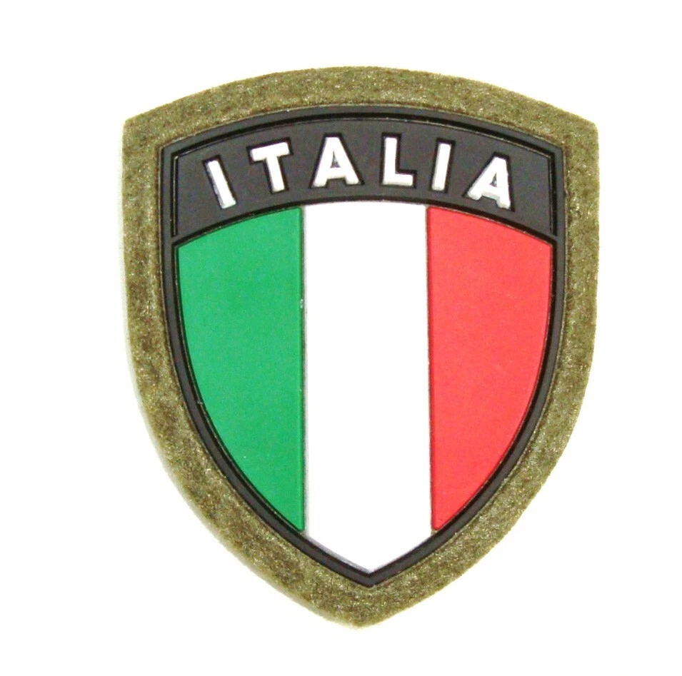 Toppa Patch Scudetto Italia Crest verde pvc uniforme militare bandiera Italiana  - Immagine 2 di 3