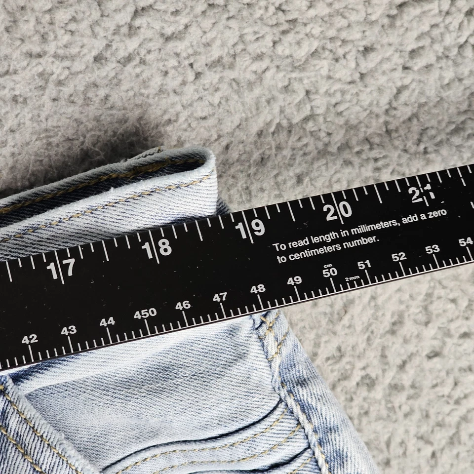 Jean KanCan no elástico tiro alto rasgado novio dobladillo crudo algodón talla 32 Foto 3 de 4