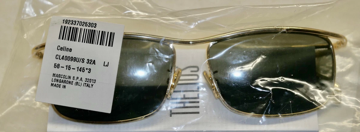 CELINE CL40099U/S 32A RECTANGL GOLD/GRAY LENS SUNGLASSES 58-15-145