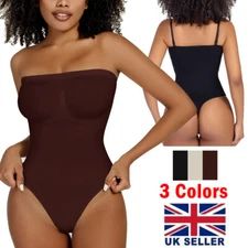 Strapless Women Compression Shapewear Bodysuits Tummy Control Thong Body Shaper