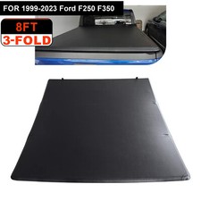 8ft Soft 3-fold Truck Bed Tonneau Cover For 1999-2024 Ford F250 F350 Superduty