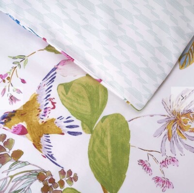 Yves Delorme Flores Full / Queen Duvet Cover 92x92” Multi Color's