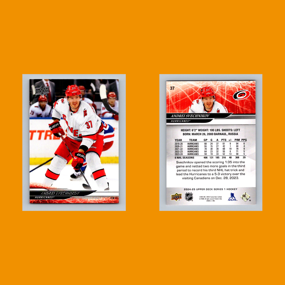 Andrei Svechnikov #37 2024 Upper Deck Carolina Hurricanes Hockey