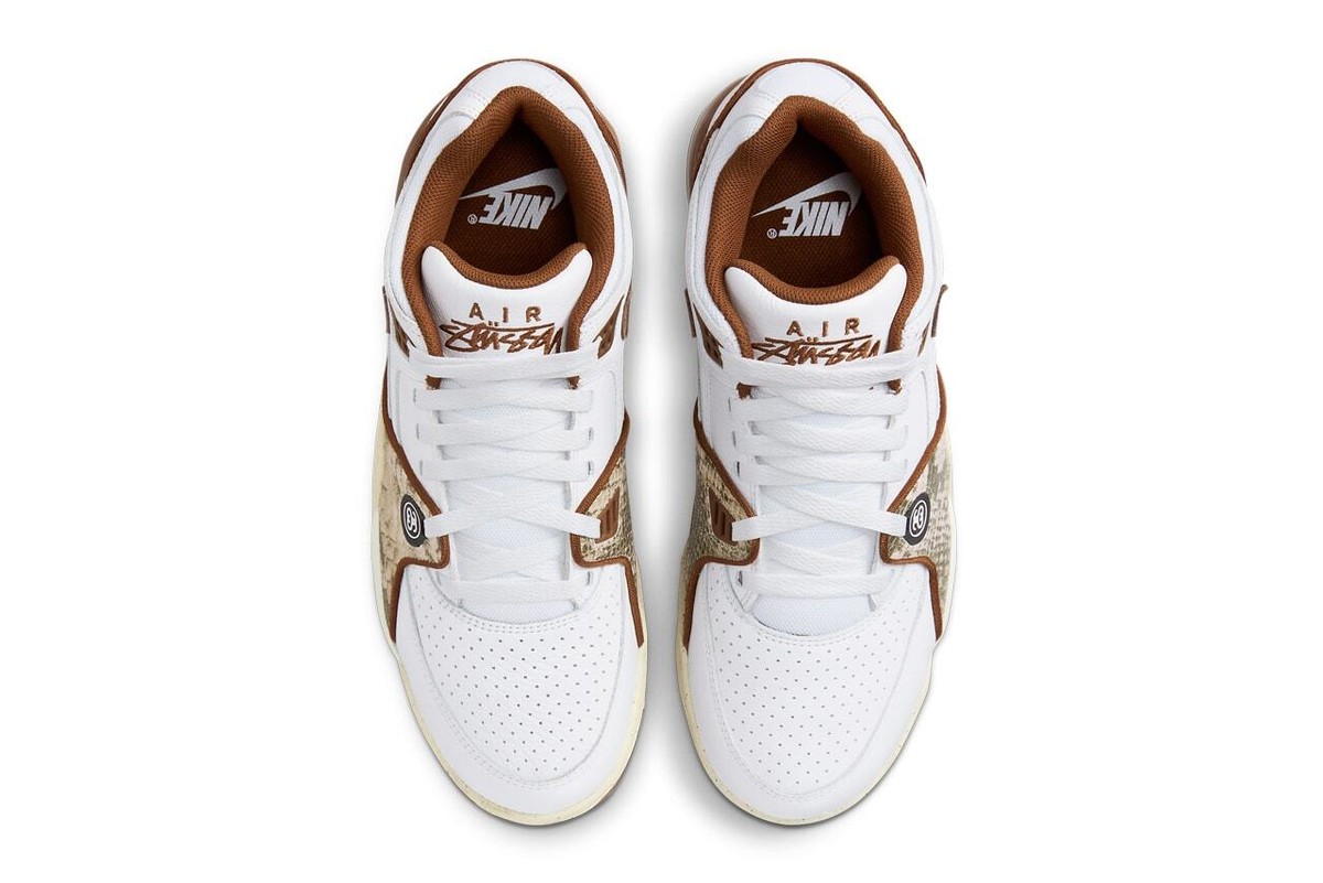 Stussy Nike Air Flight 89 Low SP White and Pecan FD6475-100