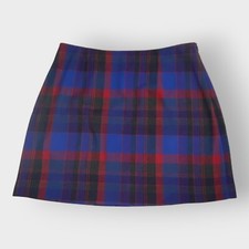 NOS VTG Y2K Limited America Mini Skirt  12  Plaid  Wool Blend  Made in Italy