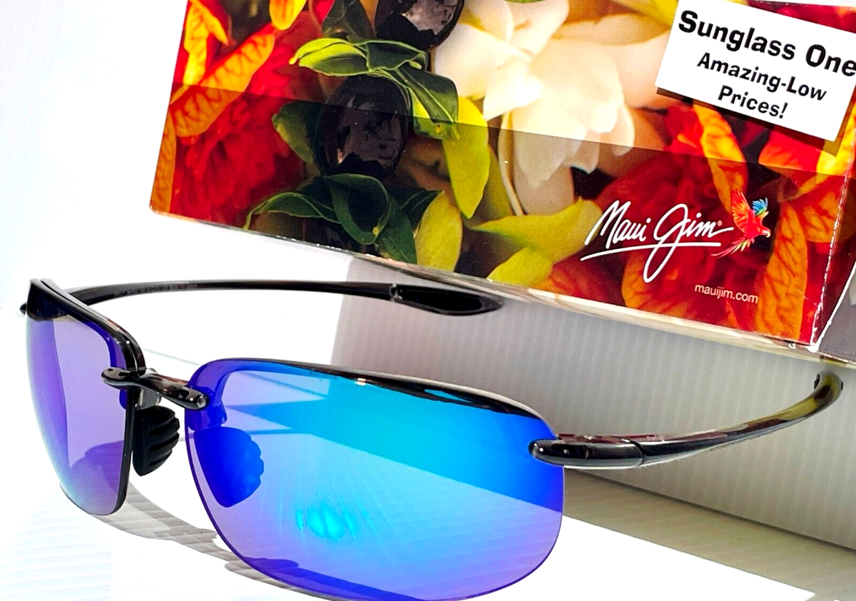 UK Maui Jim HOOKIPA XL Grey Smoke POLARIZED Blue Lens Sunglass