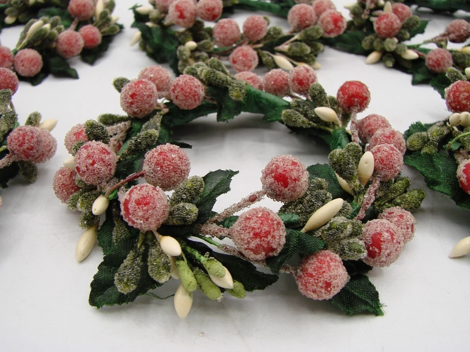 Lote 8 candelabros florales de arándano esmerilado de azúcar decoración de mesa de vacaciones 2" Foto 3 de 4