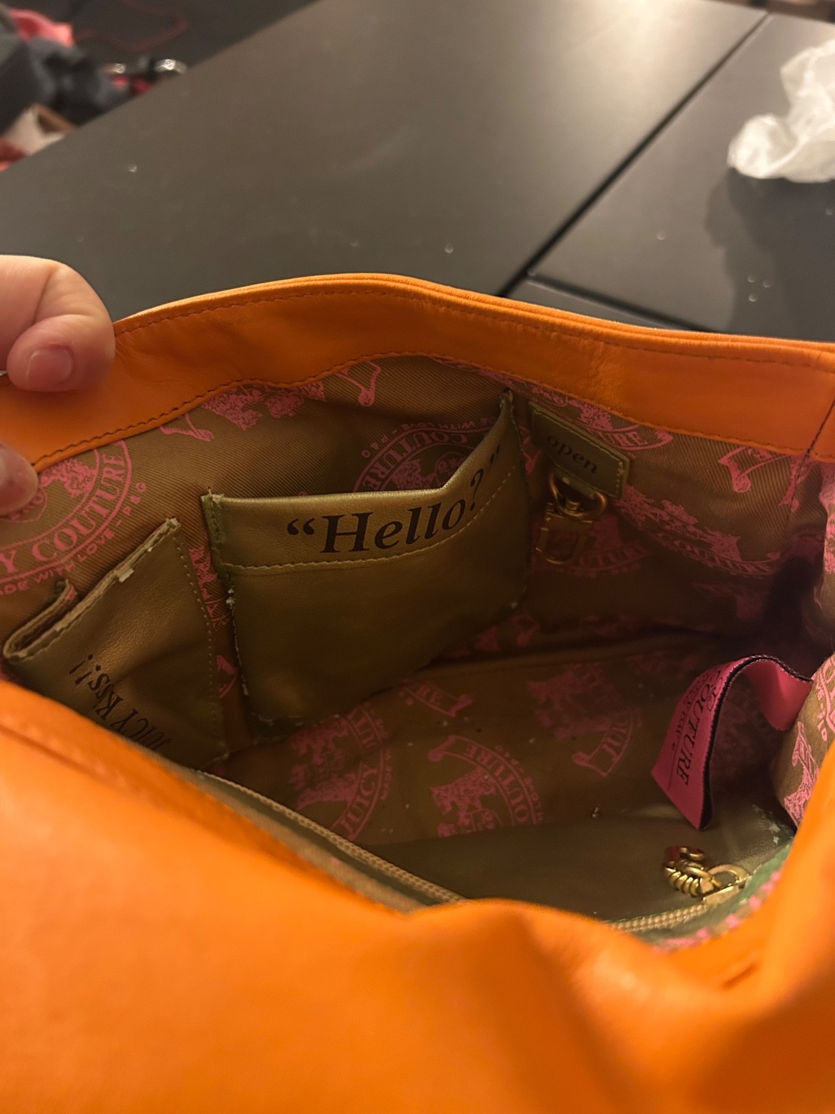 Juicy Couture Orange Leather Rectangular Shoulder… - image 3