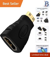 Gold-Plated Mini HDMI to HDMI Adapter - 4K Resolution for Camera and Tablet