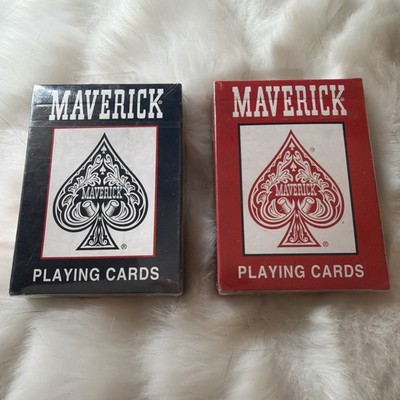 Hoyle Maverick Poker Playing Cards No. 1205 1 Red 1 Blue Made USA Plastic Coated