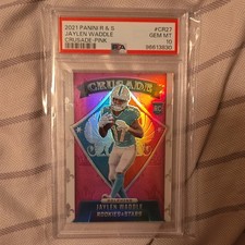 Panini Rookies & Stars Crusade Jaylen Waddle #CR-27 Pink Prizm /75 PSA 10 RC