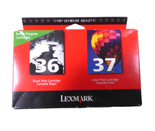 GENUINE Lexmark 36 37 Ink Cartridges Black  Color Combo Set - NEW
