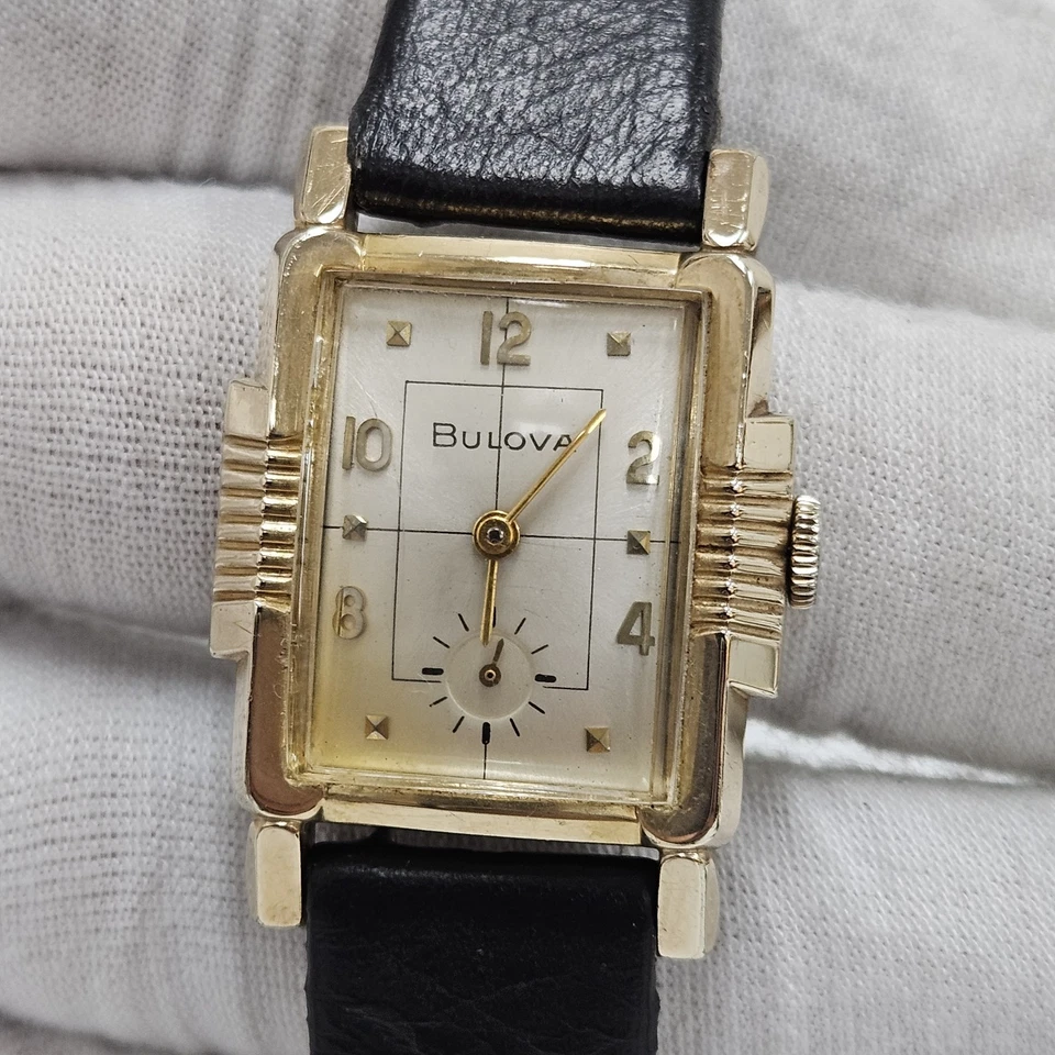1959 Bulova Mens Watch Princeton Fancy Bezel 10K Gold Plate GP 21 Jewel 10BZ - Image 3 of 4