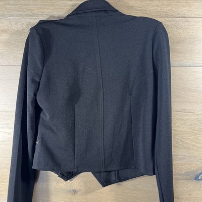 Papaya Black Cropped Jacket Women s Size L Gold Zipper New With Tags
