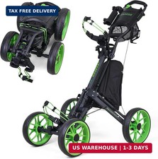 EASEGO Golf Push Cart 4 Wheel : Golf Walking Cart Golf Caddy Pull Carts