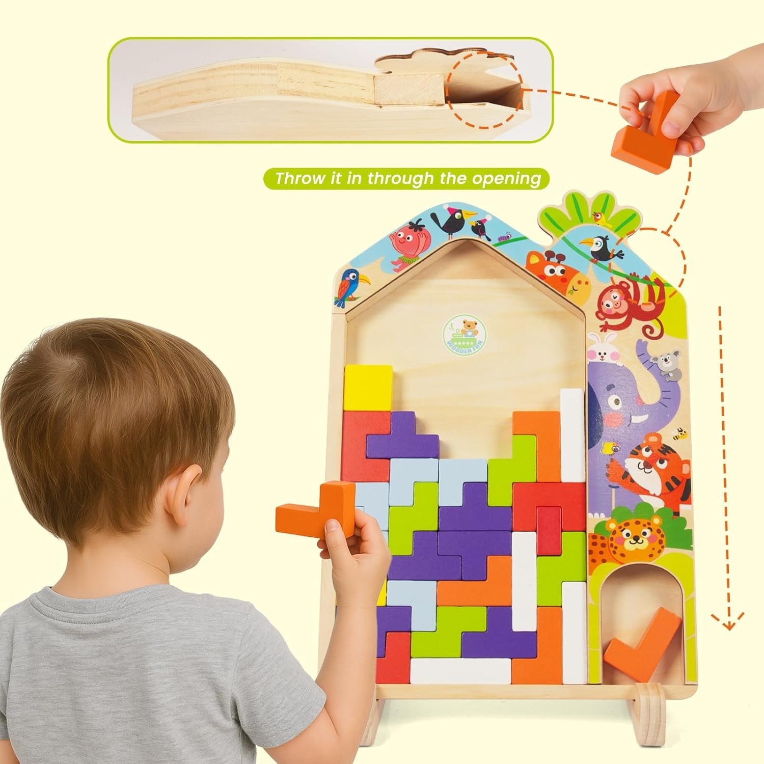 Wooden Blocks Puzzle Brain Teaser Toy - Jigsaw  3D Blocks Game - NEW IN BOX