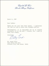 BETTY FORD - TYPED LETTER SIGNED