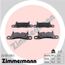 Rear axle Zimmermann 24721.170.1 brake pad set, disc brake for Porsche, VW