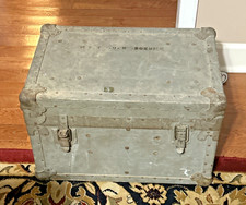 Vtg 1950s Military Officers Mess Kit Trunk Chest Box Korea War Era 22x 15x 14