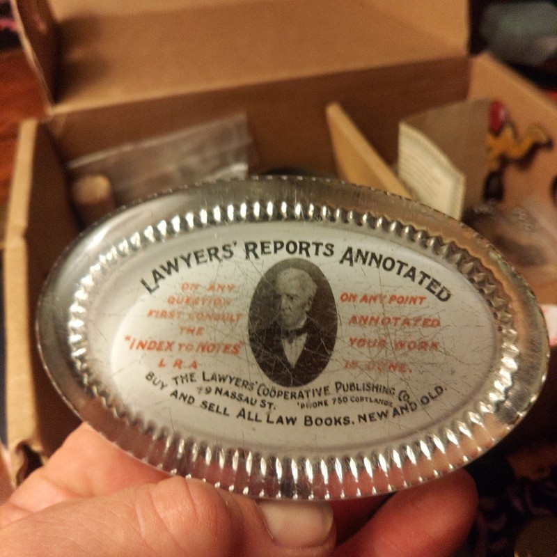 Antique Glass Advertising  Paperweight .The Lawyers Cooperative Publishing Co.