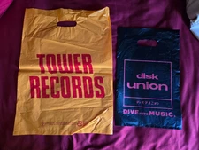 Disk Union & Tower Records Plastic Bags from Japan