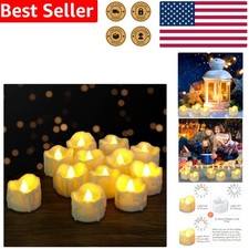 Flickering Timer Tea Lights - 12 Pack of Battery-Operated LED Candles for Events