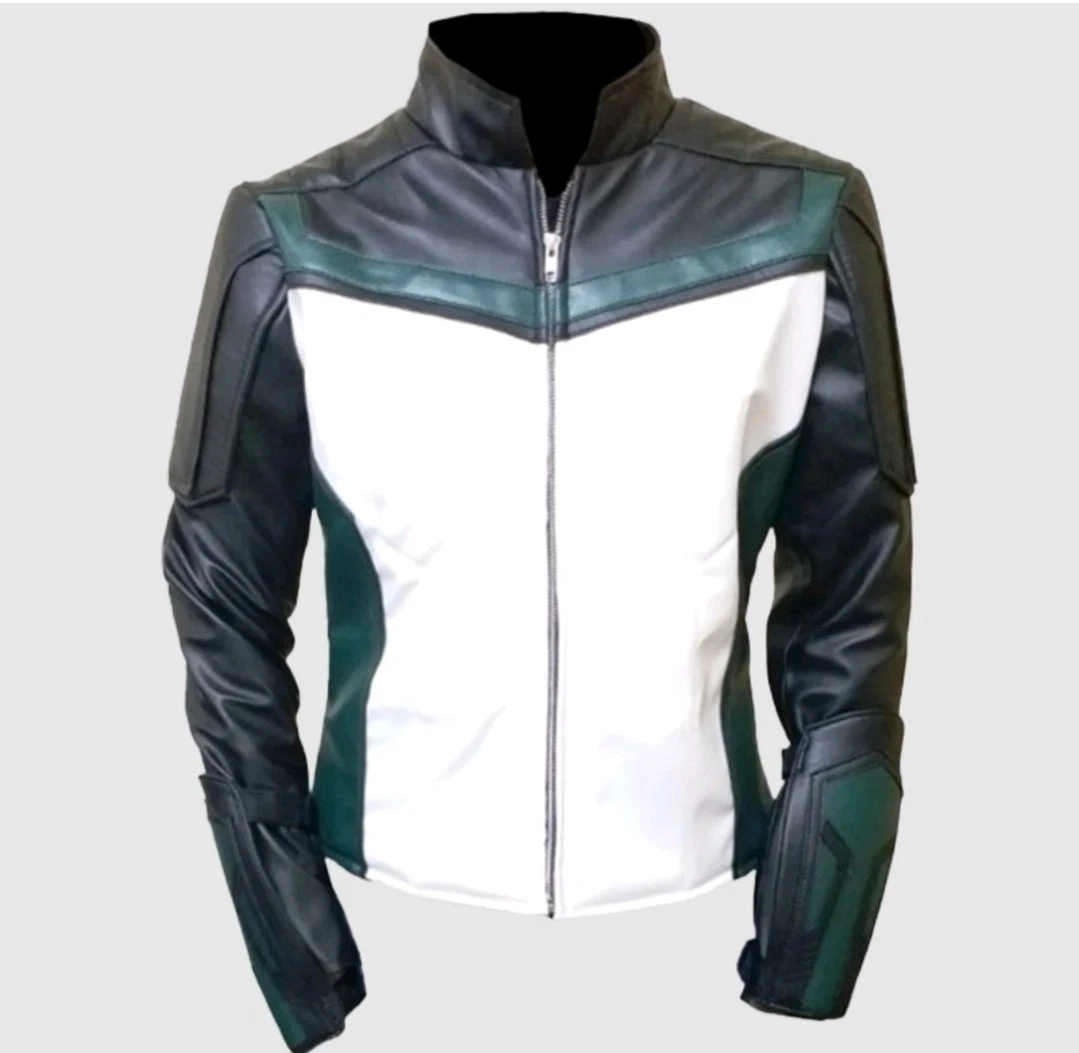 Nathan Fallion Superman 2025 Movie Guy Gardner Green Lantern Leather Jacket - product detail image 2