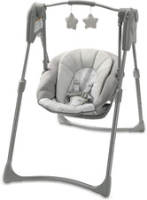 Graco Slim Spaces Compact Baby Swing, Space Saving Portable Bay Swing with Heigh