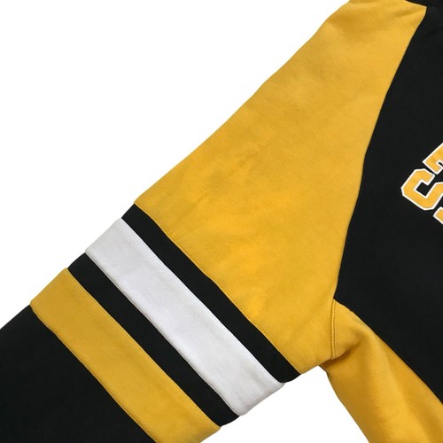 PITTSBURGH STEELERS FELPA CON CAPPUCCIO GIACCA 3XL XXXL BOMBER LETTERMAN VARSITY FULL ZIP Y2K - Foto 7 di 8