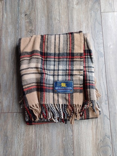 Tappeto da viaggio/coperta picnic vintage Highland Tweeds tartan/lana a quadri camper - Foto 3 di 3