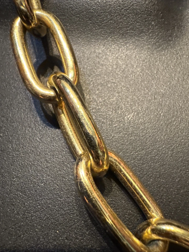 Diseñador Firmado 1AR M Italia por UnoAerre 20" Tono Dorado Brillante Collar de Eslabones de Cadena Foto 3 de 4
