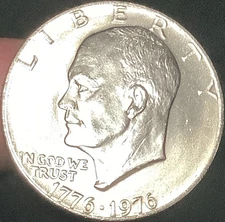 RARE 1776-1976 Eisenhower Liberty Bell Moon One DollarUS Bicentennial Coin No MM