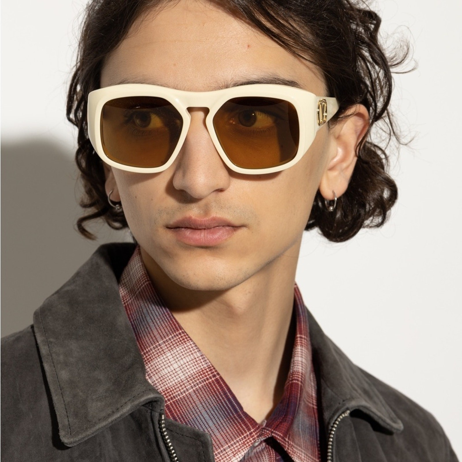 New! Valentino VLS 179C, Cream Sunglasses with Yellow Lenses, Authentic thumbnail 5