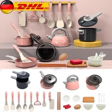 28tlg Kinderküche Topfset Küchenspielzeug Zubehör Kochgeschirr Set für Kinder