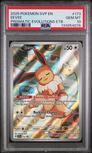 Pokemon PSA 10 Eevee 173/131 Prismatic Evolutions Elite Trainer Box 2025