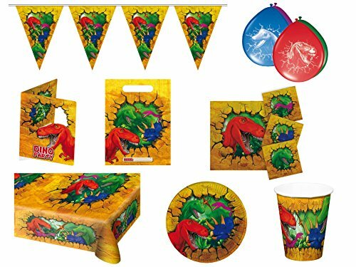 Set stoviglie di carta e decorazioni Dinosauri, per feste e compleanni (j0M)
