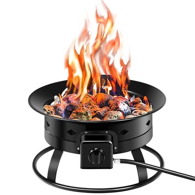 Portable Propane Outdoor Gas Fire Pit W/ Cover & Carry Kit ...