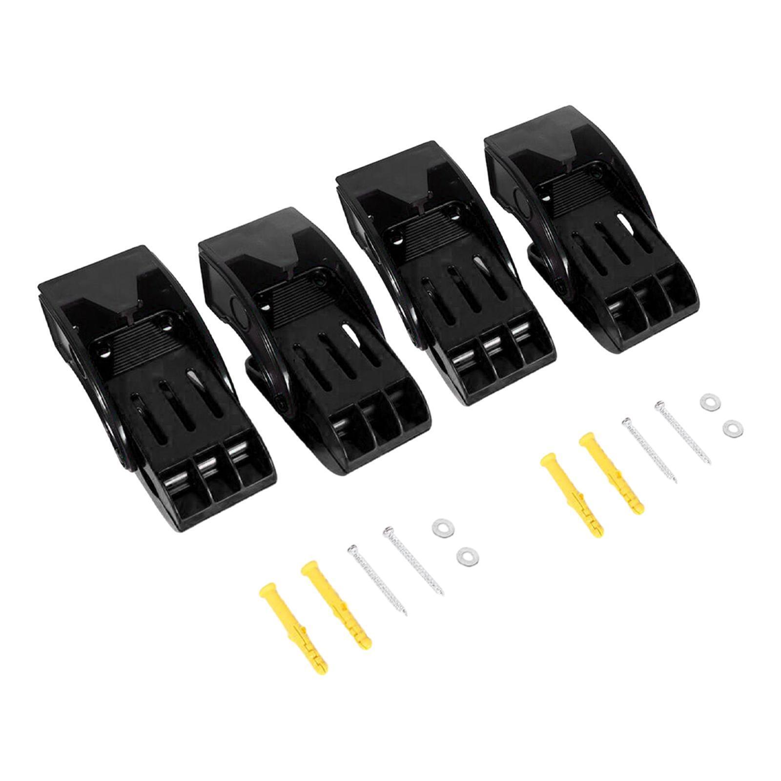 4 Pieces Car Wash Floor Mat Clamps Multifunctional Space Saving Swivel