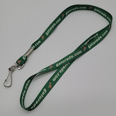 Green Gatorade Lanyard - Thin w/ Lightning Bolt - ID Badge Holder vtg